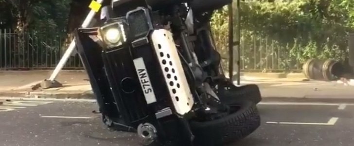 Brabus G500 4x4 Squared Rolls Over, Gets Wrecked in London