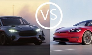 Brace for a Potential Model S Plaid Vs. Ford Mustang Mach-E 1400 Drag Race