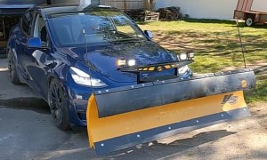 Brace Yourselves, Winter Is Coming... With a Custom Tesla Model Y “Snowplow Edition”