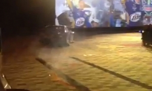 Brad Keselowski Burning Out His NASCAR in a… Hotel Conference Room