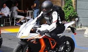 Bradley Copper Rides His 173 HP KTM Sports Bike After a Morning Workout