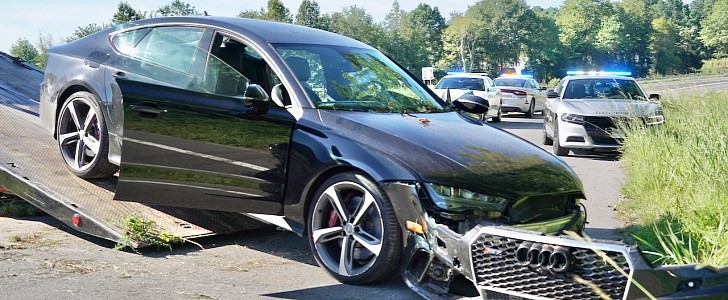 Audi RS7 does 187 mph on the highway, in 65 mph work zone, crashes