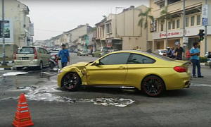 Brand New BMW M4 Gets Hit by Toyota Running a Red Light in Malaysia