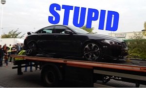Brand New Jaguar XFR-S Crashed During Manchester Hooning