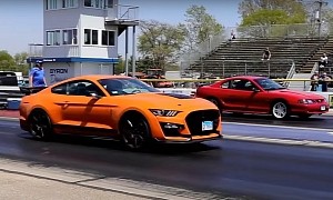 Brand-New Shelby GT500 Hits the Drag Strip, Takes on Older Mustangs
