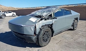 Brand-New Tesla Cybertruck Rolls Over, Now It Looks Like It Escaped the Crusher