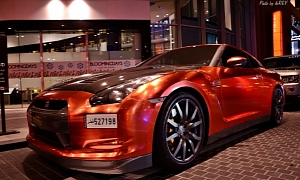 Brass Wrapped Nissan GT-R in Dubai
