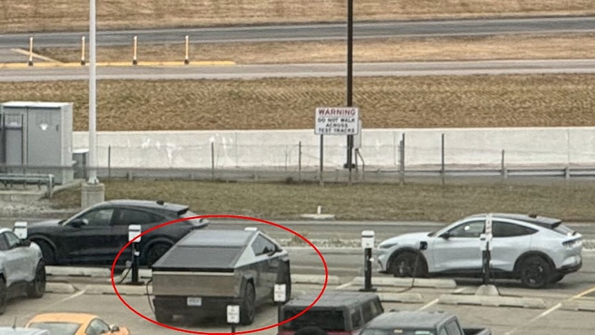 Tesla Cybertruck spotted at Ford's proving grounds near Detroit