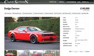 British Car Dealer Lists Dodge Challenger SRT Demon For Sale At GBP 140,000
