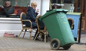 British DIY Guy Builds R/C Trash Can with Cute Face, Pranks People on the Street