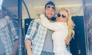 Britney Spears and Sam Asghari Start Birthday Celebrations on Board a Private Jet
