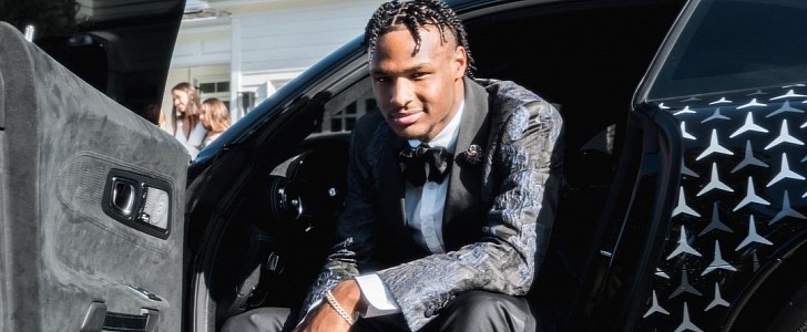 Bronny James' ride to prom was a custom Mercedes-AMG GT Coupe