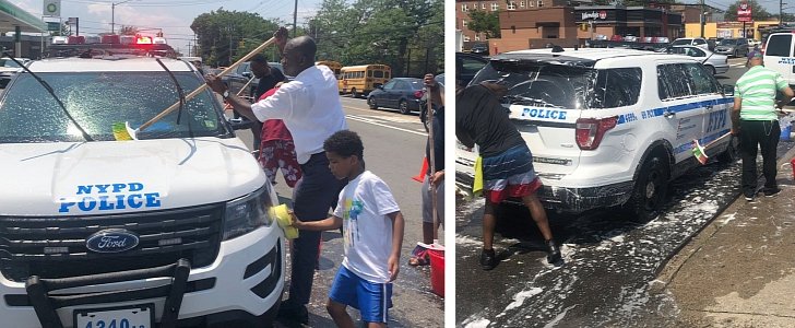 Brooklyn community hosts free car wash for NYPD vehicles