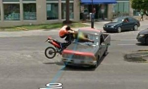Brutal Crash Between Motorcycle and Pickup Truck Caught on Google Maps