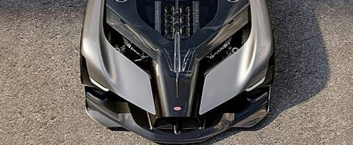 Front-Engined Bugatti "Batmobile" rendering