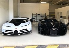 Bugatti Centodieci Meets La Voiture Noire, Garage Turns Black and White