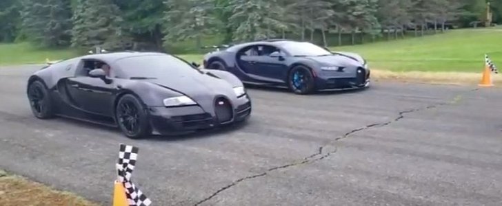 Bugatti Chiron Drag Races Veyron SS