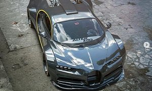 Bugatti Chiron Gets Chopped Into a Racecar in Brutal Rendering