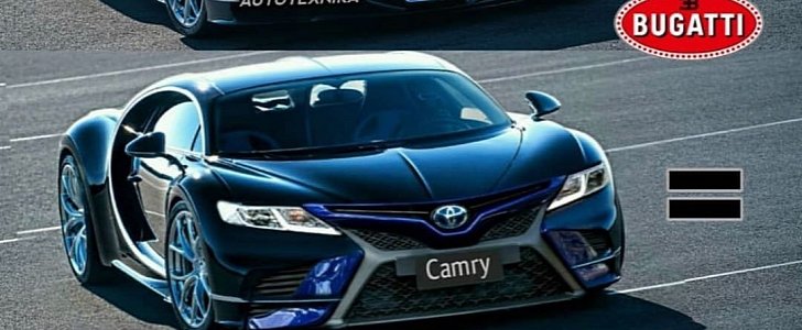 Bugatti Chiron gets Toyota Camry face swap