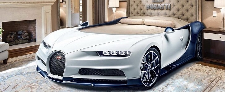 Bugatti Chiron gets rendered as a luxury bed
