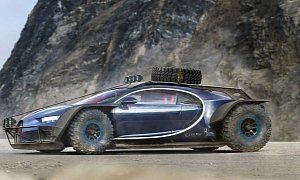 Bugatti Chiron Rally Raid Car Caught Riding Dirty in This Rendering