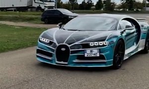 Bugatti Chiron Sport Zebra Is a One-Off, Spotted at Factory