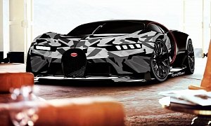 Bugatti Chiron Gets Arctic Wrap in Psychedelic Rendering