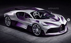Bugatti Divo Gets Purple Speed Spec in Majestic Rendering