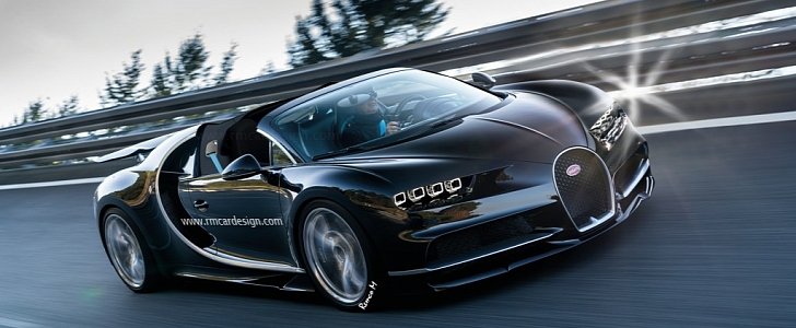 Bugatti Chiron Roadster rendered