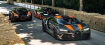 Bugatti Showcases Nearly 4000 HP Worth of World-Record Setting Supercars at Goodwood FoS