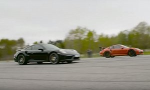 2017 Porsche 911 Turbo S Facelift vs. 911 GT3 RS PDK, the German Humor Drag Race
