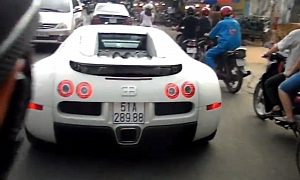Bugatti Veyron Driving Through Vietnam Traffic