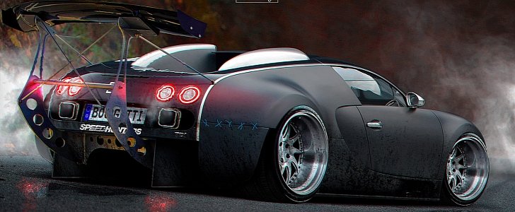 Bugatti Veyron Gets Stanced, Luckily It's a Rendering
