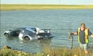 Bugatti Veyron Lands in Salt Water Lagoon