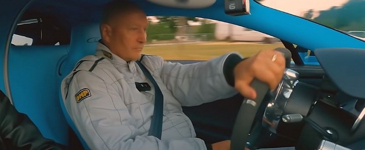 Radim Passer at the wheel of his Bugatti Chiron, during the controversial Autobahn speed run