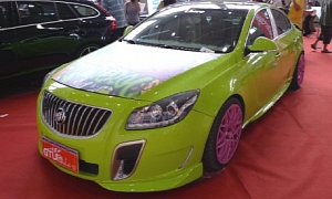 Buick Regal Gets Lime Green Paint and Pink Wheels in China