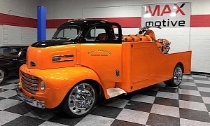 Bulky 1948 Ford COE Comes with Matching Harley-Davidson Big Dog Chopper
