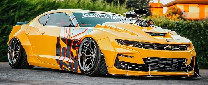 Bumble Bee Chevy Camaro Blower Gang Mad Max Interceptor rendering by adry53customs 