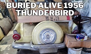 Buried Alive 1956 Ford Thunderbird Emerges From a Barn With Lots of Surprises