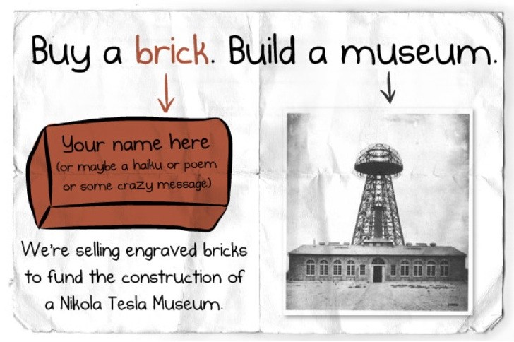 Buy a brick for Tesla Museum