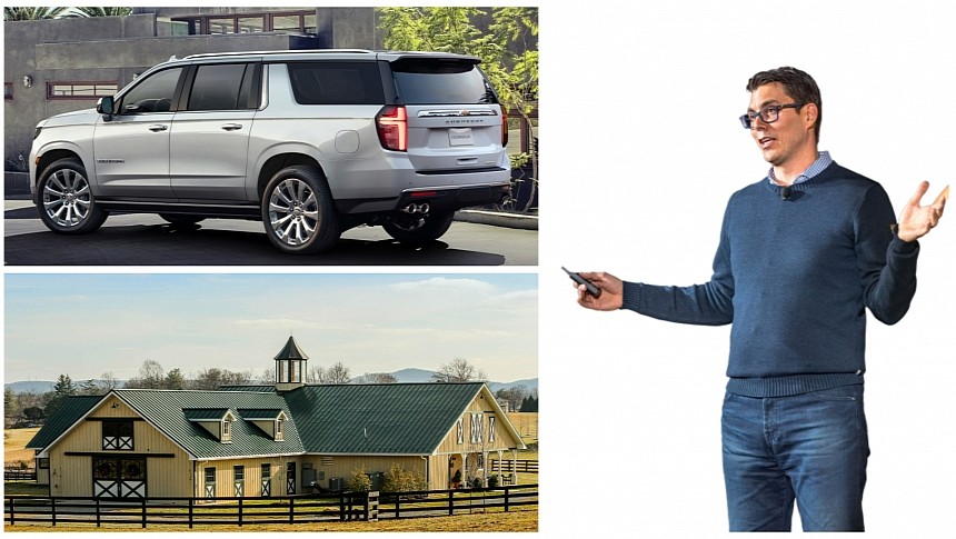 Rivian CEO RJ Scaringe, Chevy Suburban, and a Horse Barn