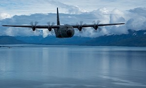 C-130J Super Hercules Looks Like a Camouflaged Metal Bird Over Alaska