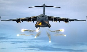 C-17 Globemaster Can Drop Cargo and Tanks, Looks Its Best When Firing Flares