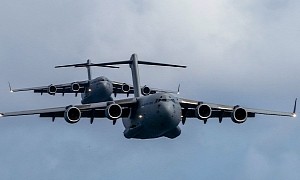 C-17 Globemasters Look Like Stacked Elephants Flying Formation Over Hawaii