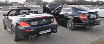 C 63 AMG versus BMW M6 E64 Cabrio Exhaust Sounds
