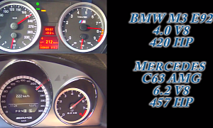 C 63 AMG vs M3 E92 From 0 to 260 km/h (162 mph)
