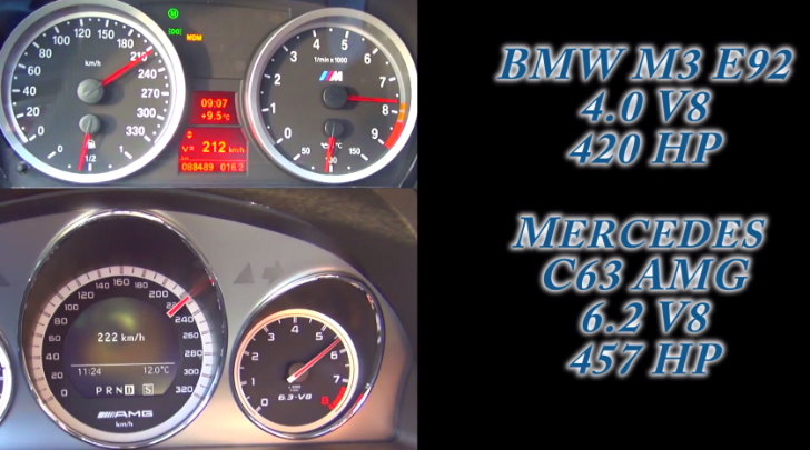 Mercedes-Benz C 63 AMg vs BMW M3 E92