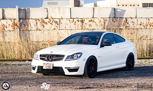 C63 AMG Rides on PUR Wheels and Custom Coils