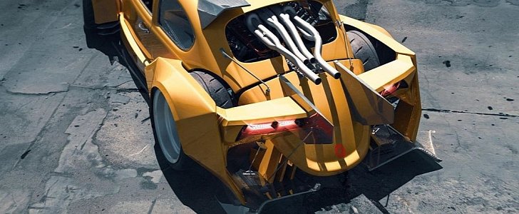 C7 Corvette "Butt Lift" for Volkswagen Beetle rendering