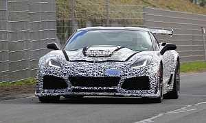 UPDATE: C7 ZR1 Spied At The Nurburgring, Bulging Hood Could Hide Supercharger